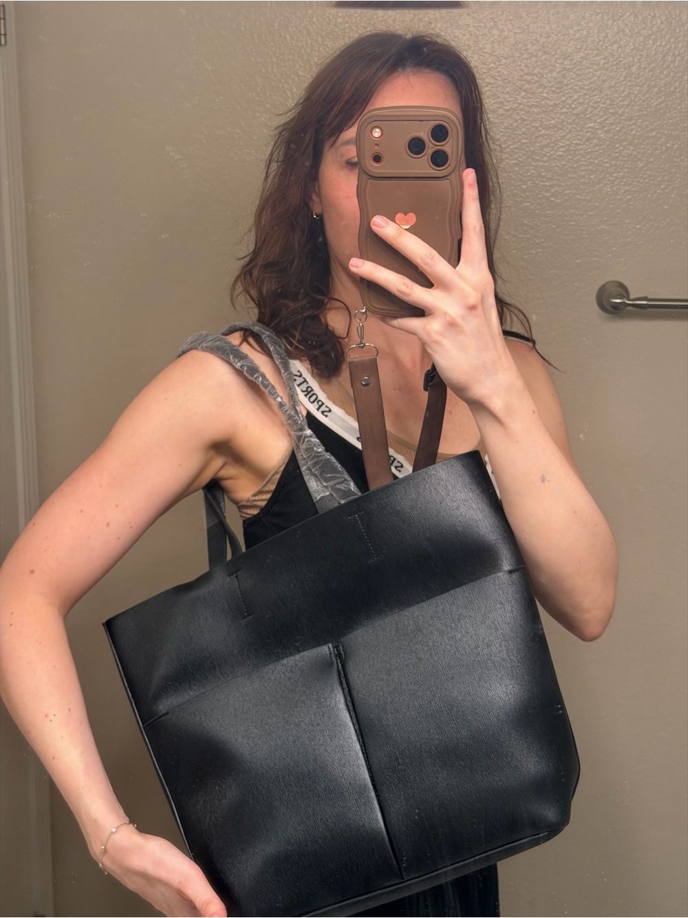 Neiman Marcus Black Leather tote new